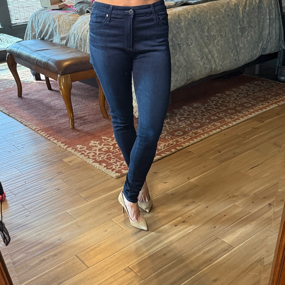 AG Adriano Goldschmied Farrah High Rise skinny Midnight Blue Jeans 28